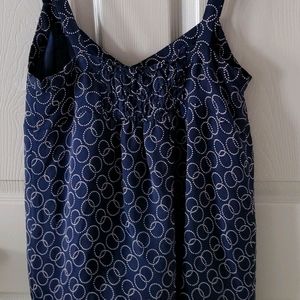 Michael Kors Silk Navy & Beige Sleeveless Medium